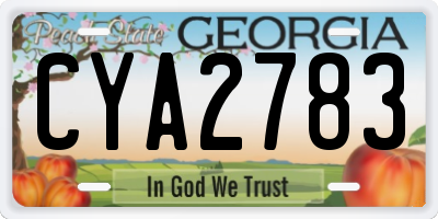 GA license plate CYA2783