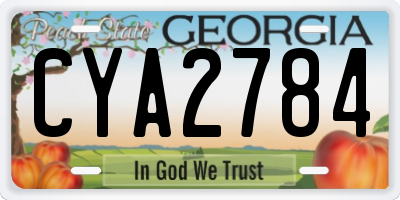 GA license plate CYA2784