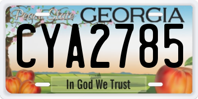 GA license plate CYA2785
