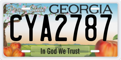 GA license plate CYA2787