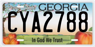 GA license plate CYA2788