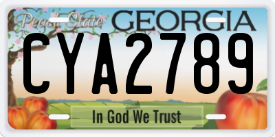 GA license plate CYA2789