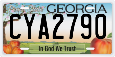 GA license plate CYA2790