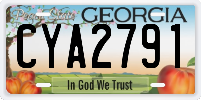 GA license plate CYA2791
