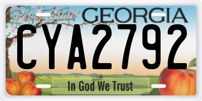 GA license plate CYA2792
