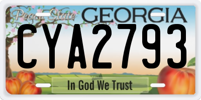 GA license plate CYA2793