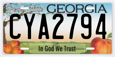 GA license plate CYA2794