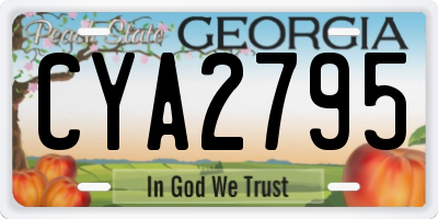 GA license plate CYA2795