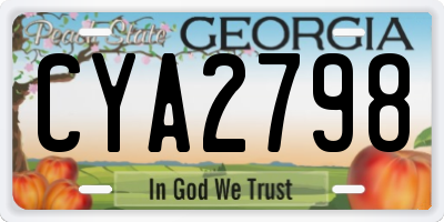 GA license plate CYA2798