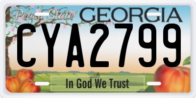 GA license plate CYA2799