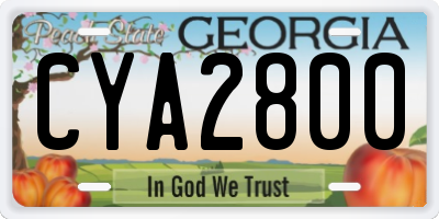 GA license plate CYA2800