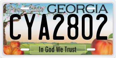 GA license plate CYA2802