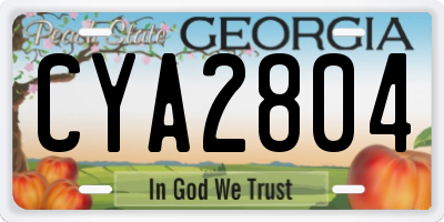 GA license plate CYA2804