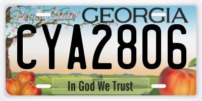 GA license plate CYA2806