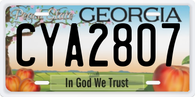 GA license plate CYA2807