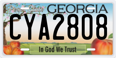 GA license plate CYA2808