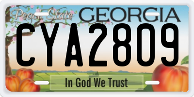 GA license plate CYA2809