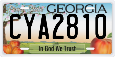GA license plate CYA2810