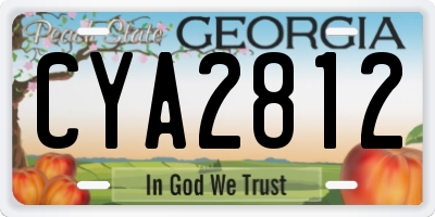 GA license plate CYA2812