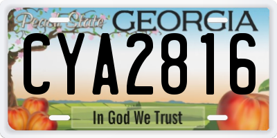GA license plate CYA2816