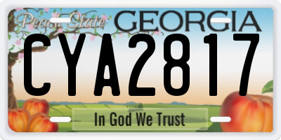 GA license plate CYA2817