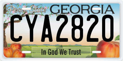 GA license plate CYA2820