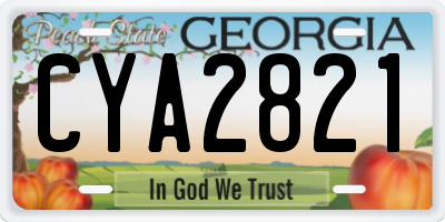 GA license plate CYA2821