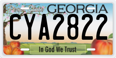 GA license plate CYA2822