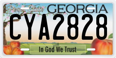 GA license plate CYA2828