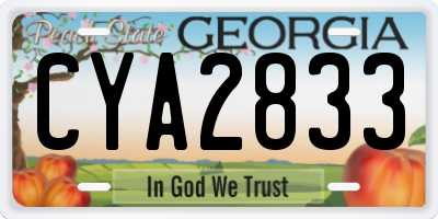 GA license plate CYA2833