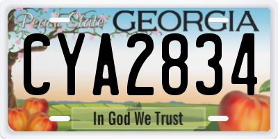 GA license plate CYA2834