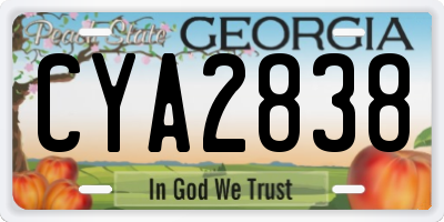 GA license plate CYA2838