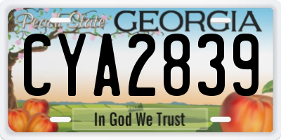 GA license plate CYA2839