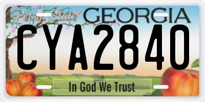 GA license plate CYA2840