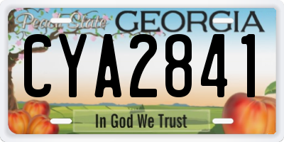 GA license plate CYA2841