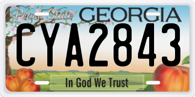 GA license plate CYA2843