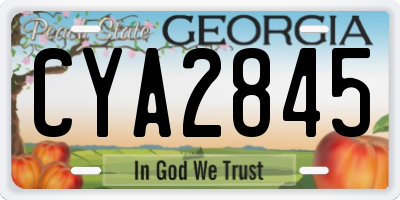 GA license plate CYA2845