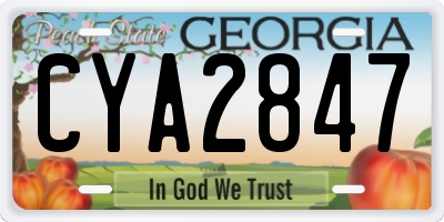GA license plate CYA2847