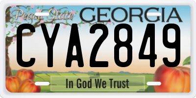 GA license plate CYA2849