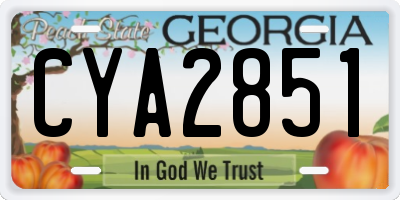 GA license plate CYA2851