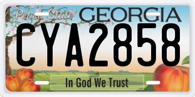 GA license plate CYA2858