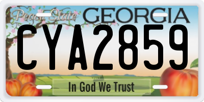 GA license plate CYA2859