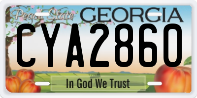 GA license plate CYA2860