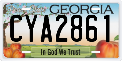 GA license plate CYA2861