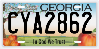 GA license plate CYA2862