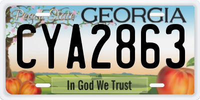 GA license plate CYA2863