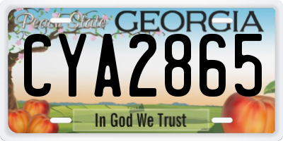 GA license plate CYA2865