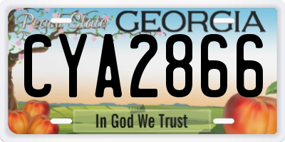 GA license plate CYA2866
