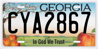 GA license plate CYA2867