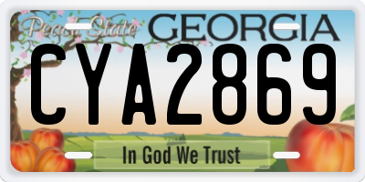 GA license plate CYA2869